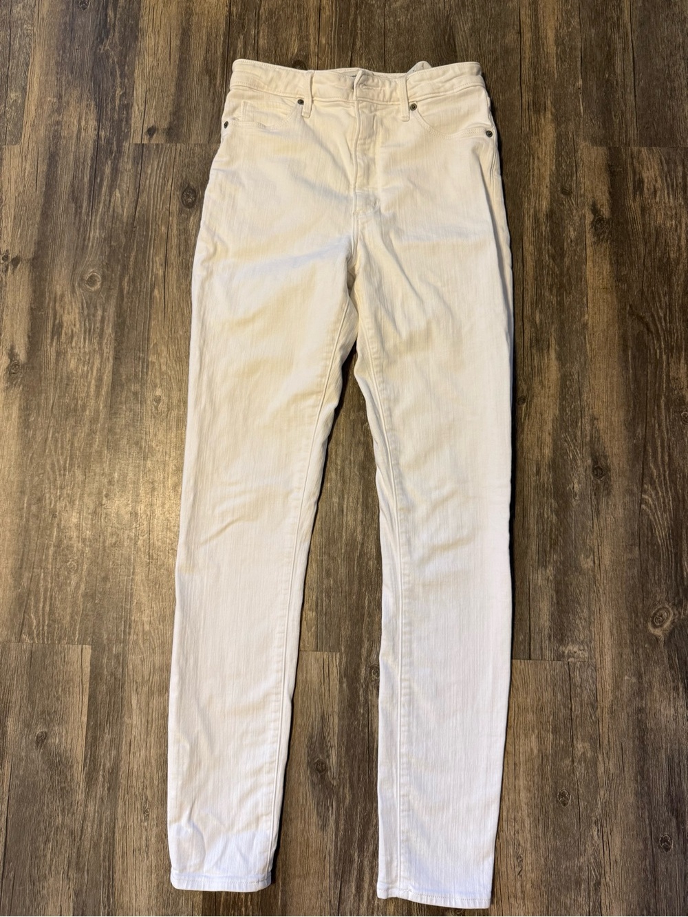 Abercrombie & Fitch White Super Skinny High-Rise Pants